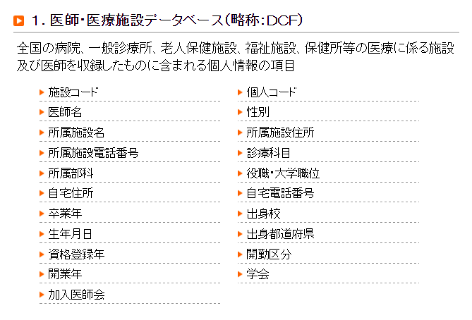 DCFの取得項目